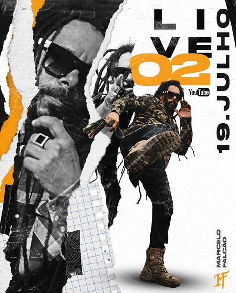 cartaz de divulgação da senda live de Marcelo Falcão